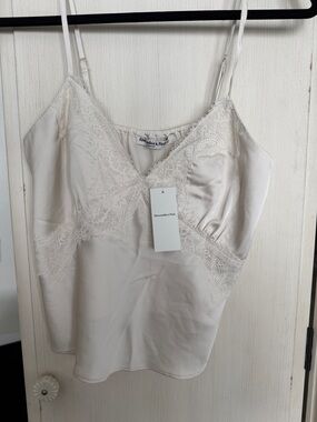 Abercrombie & Fitch Ivory Satin Lace Cami Top